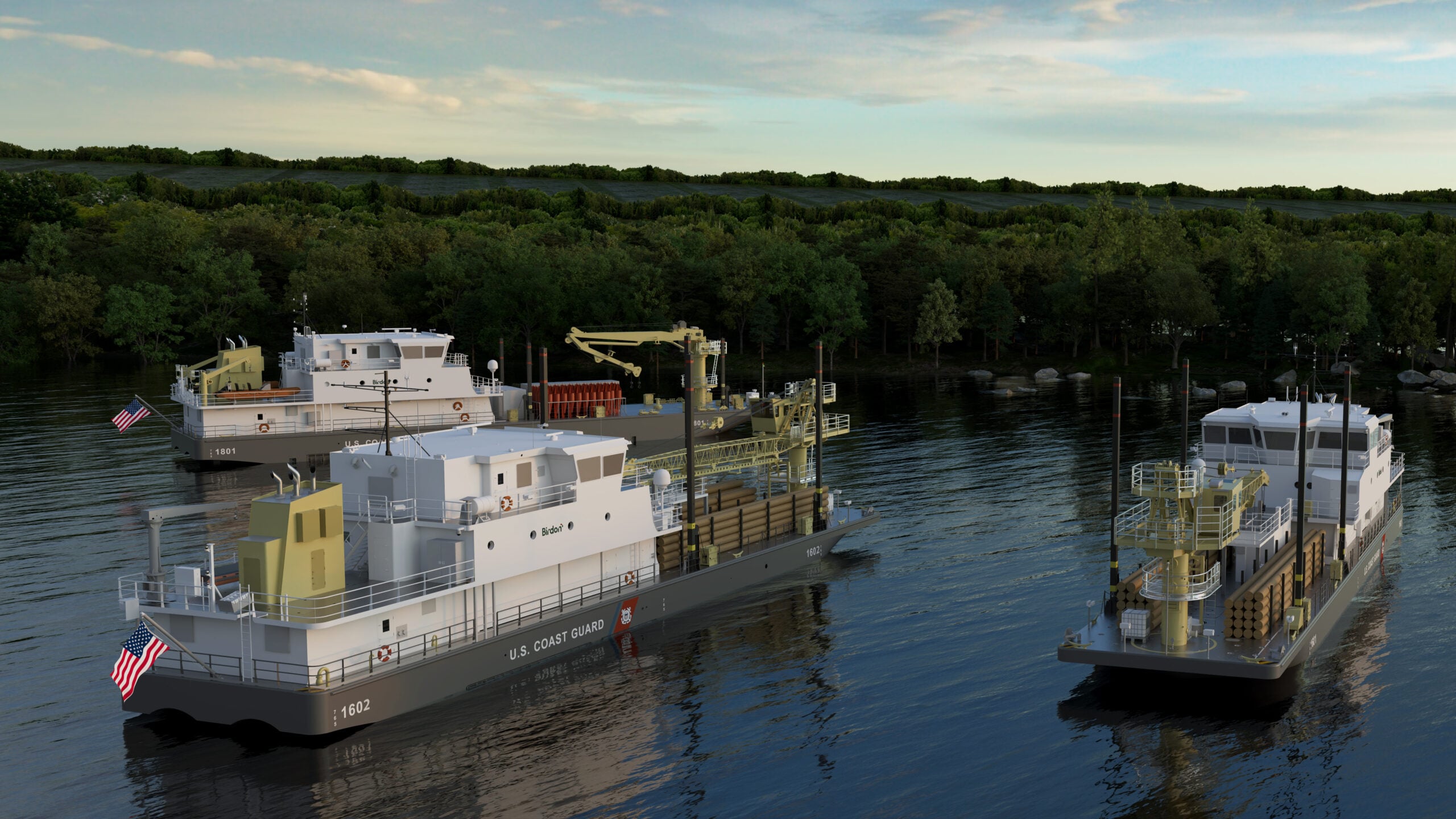 Three Waterways Commerce Cutters on river