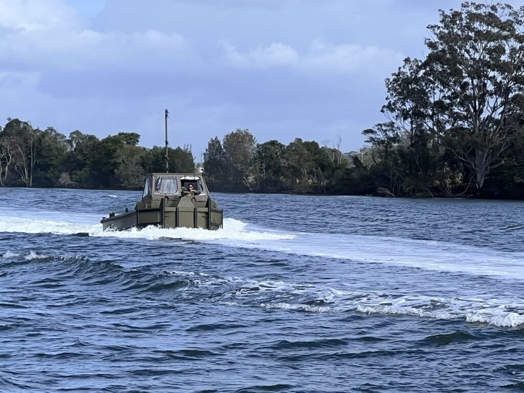 Bridge Erection Boat trials on Hastings River, Port Macquarie