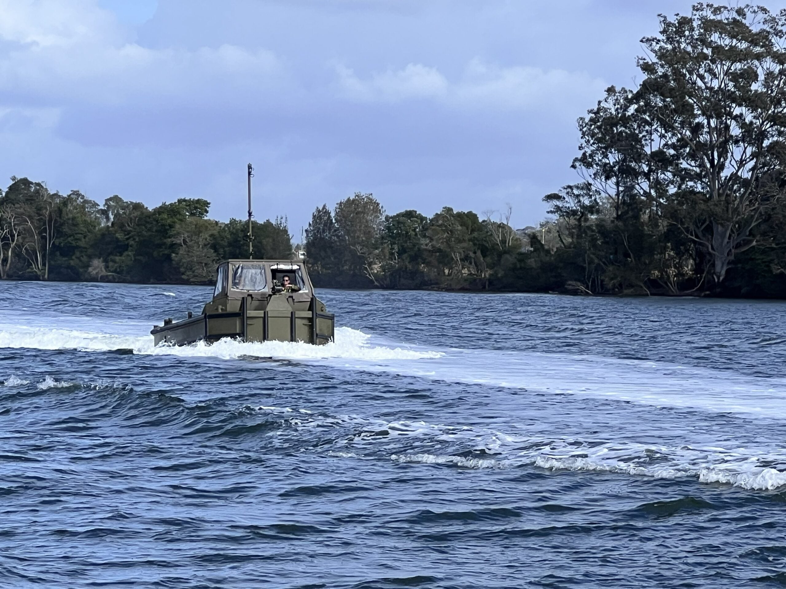 Bridge Erection Boat trials on Hastings River, Port Macquarie